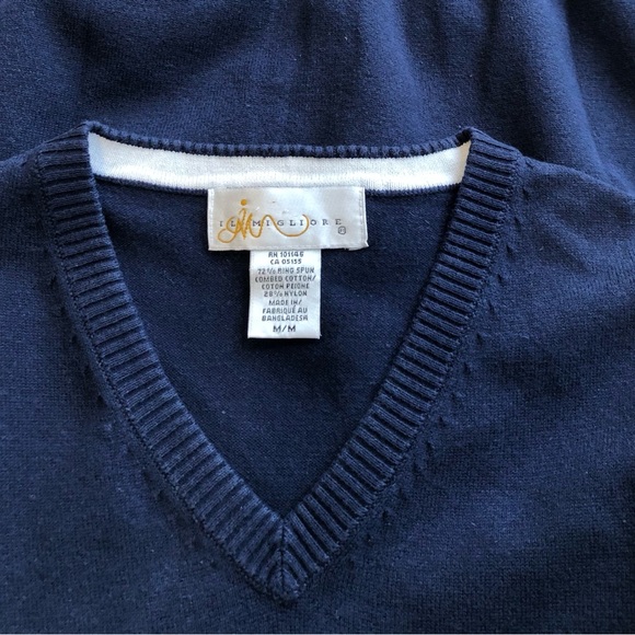 V Neck Navy knit Sweater Vest Mens Size M. - Picture 3 of 7